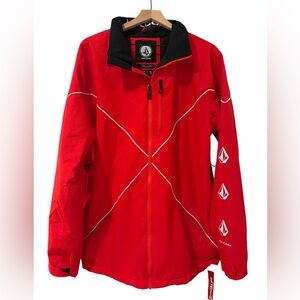 Volcom Ski/Snowboard Jacket Red US Snowboard with White Piping
